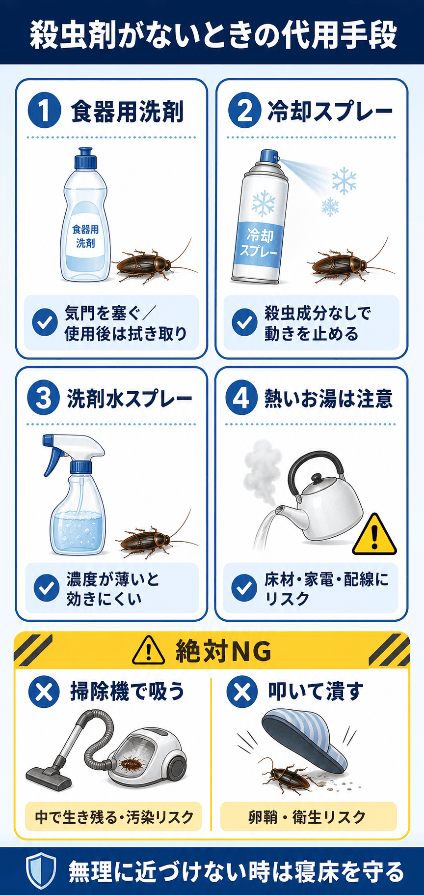 殺虫剤がないときの代用手段とやってはいけない行動