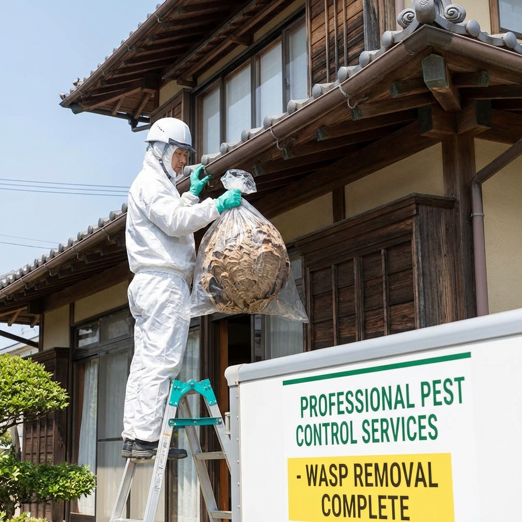 千葉県船橋市 戸建住宅のスズメバチ駆除