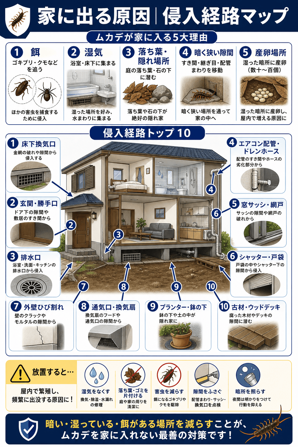 家に出る原因｜侵入経路マップ