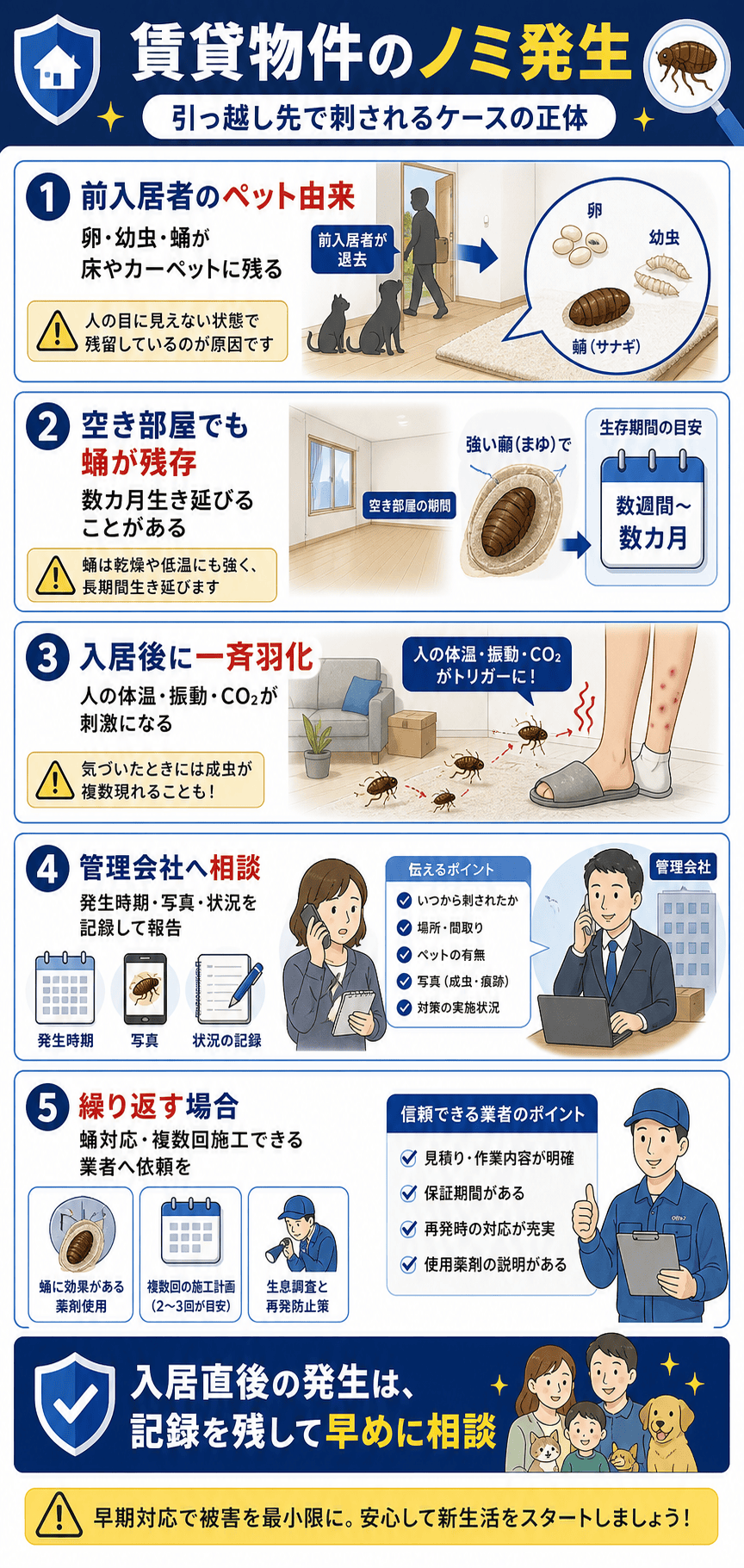 賃貸物件のノミ発生｜引っ越し先で刺されるケースの正体