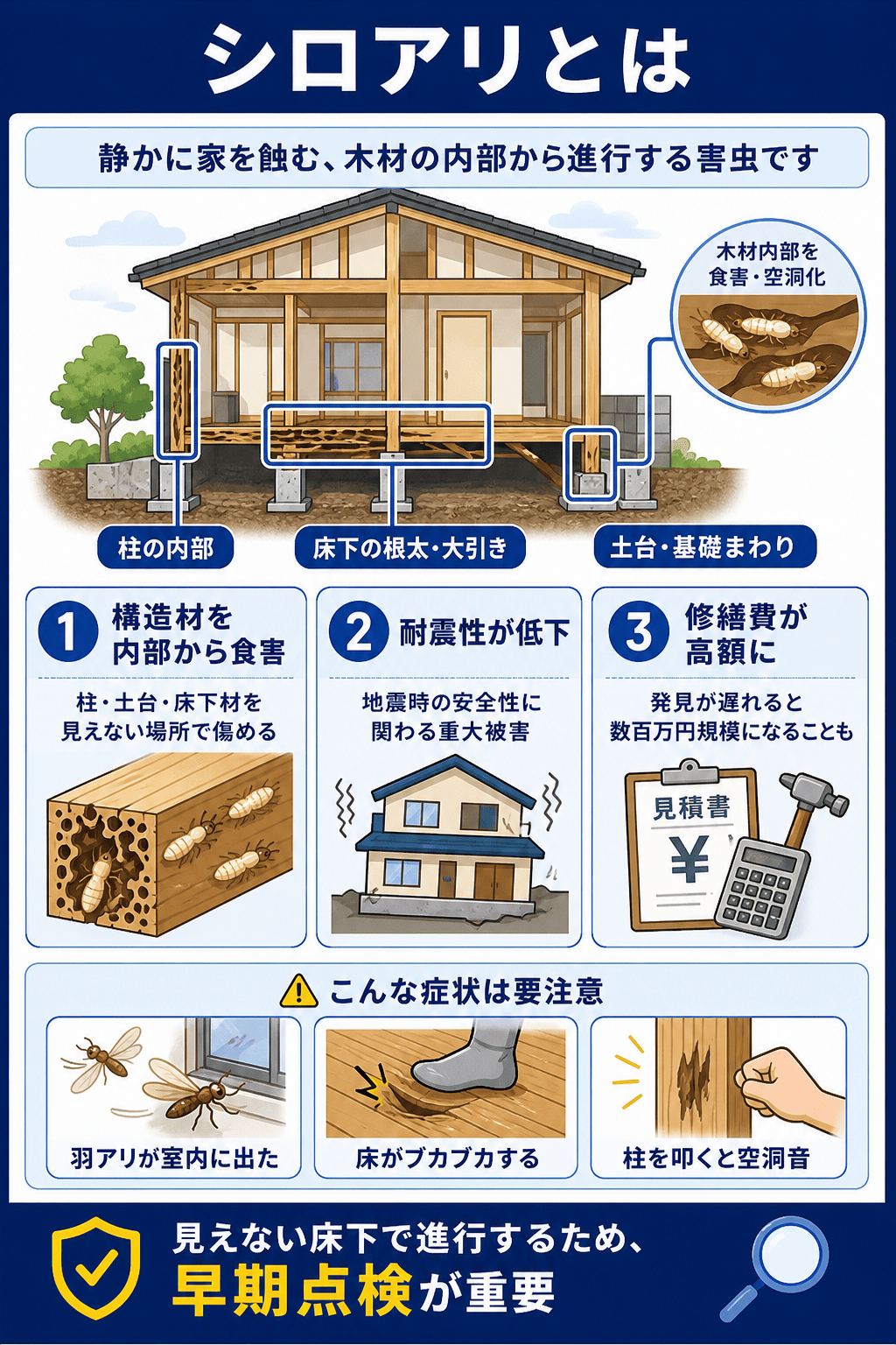 シロアリとは｜被害と早期点検の重要性