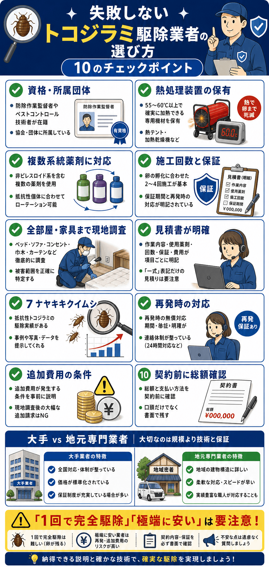失敗しないトコジラミ駆除業者の選び方｜10のチェックポイント