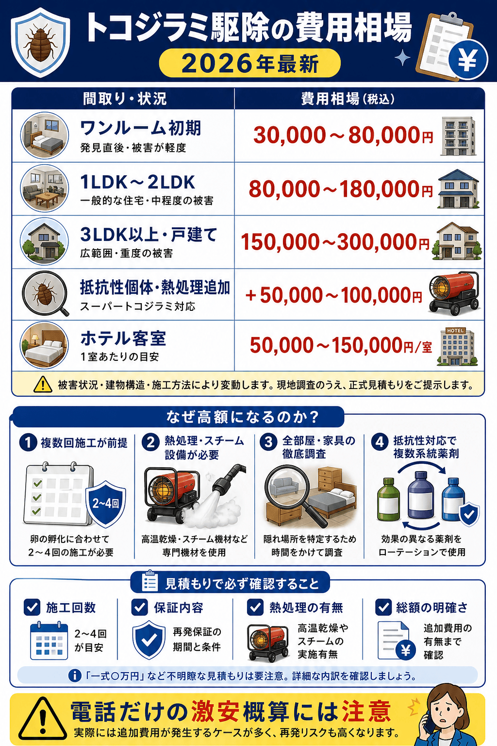 トコジラミ駆除の費用相場【2026年最新】