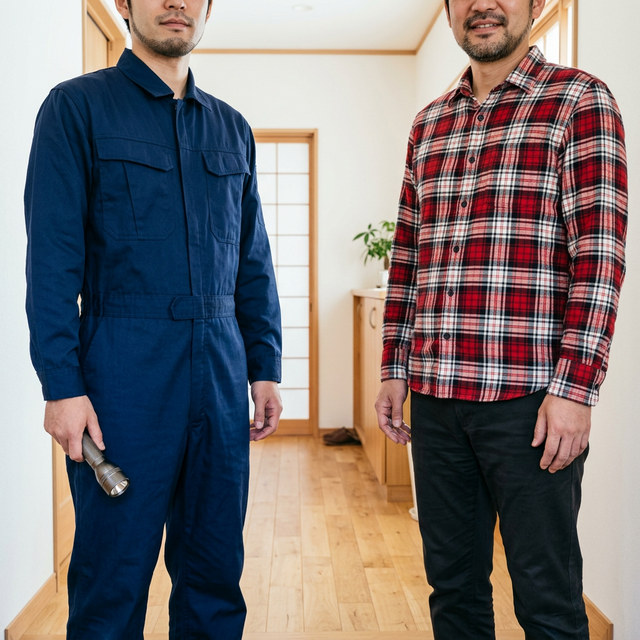 ネズミ駆除のお客様と作業員